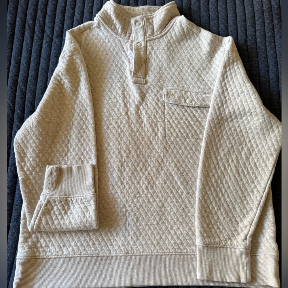Goodfellow & Co Men's Beige Quilted Turtleneck Sweater